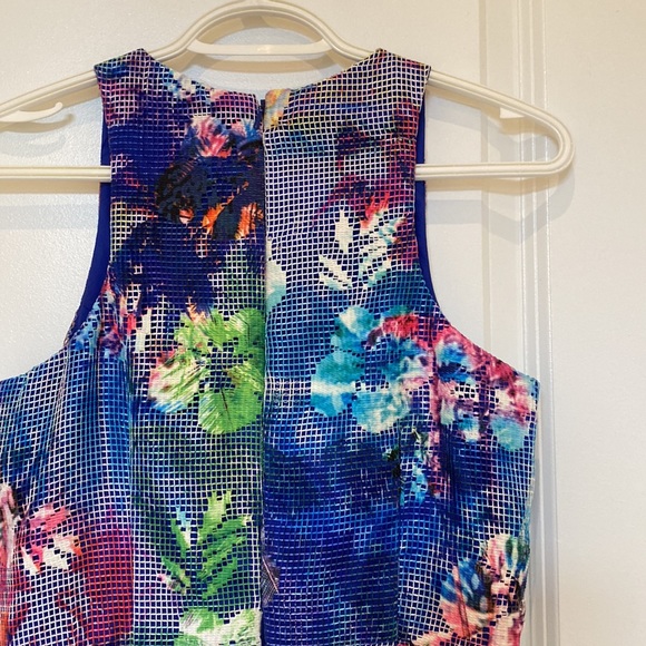 Aidan Mattox Floral Mesh Overlay Dress - Picture 6 of 9